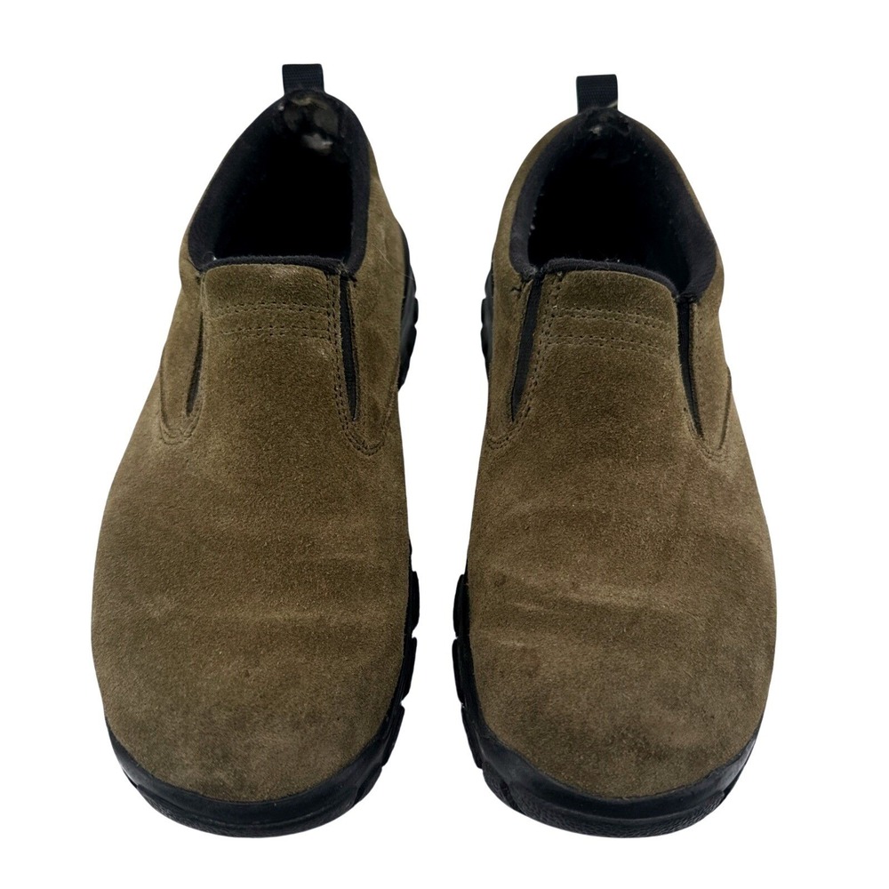 Lands End Olive Green Suede Leather Slip On Comfort Loafers Shoes 7HM preowned‎